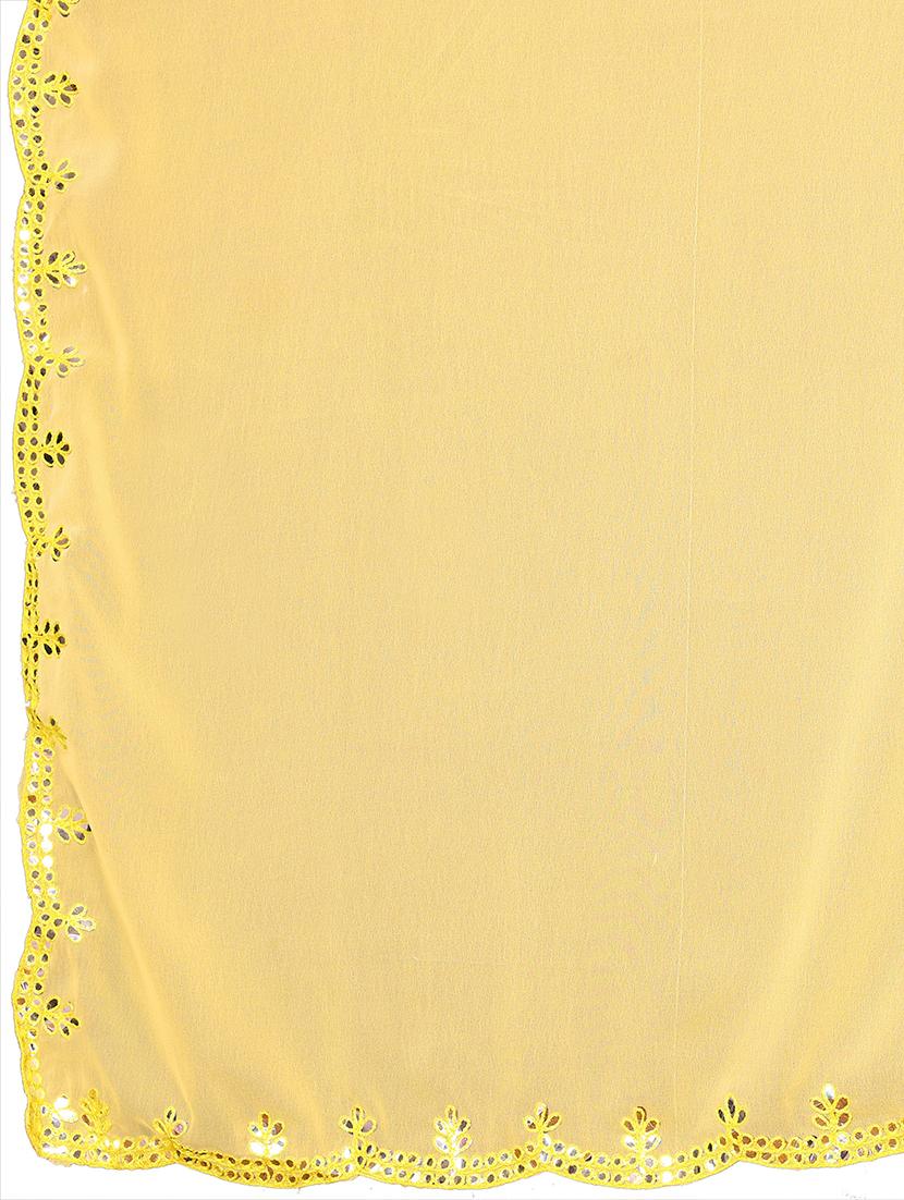 women solid with bordered mirror work saree with blouse - 21634151 -  Standard Image - 1