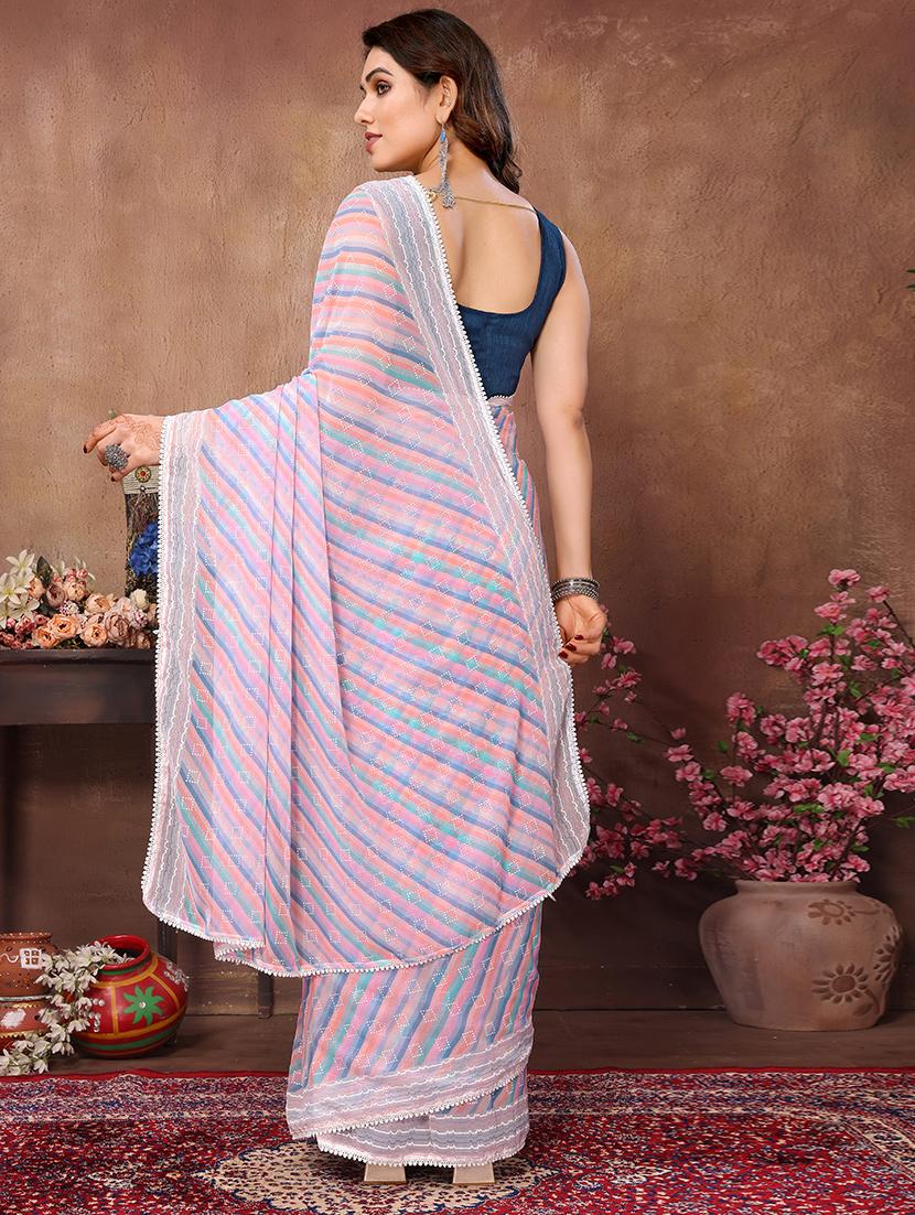 women printed ready to wear saree with blouse - 21634168 - Standard Image - 1