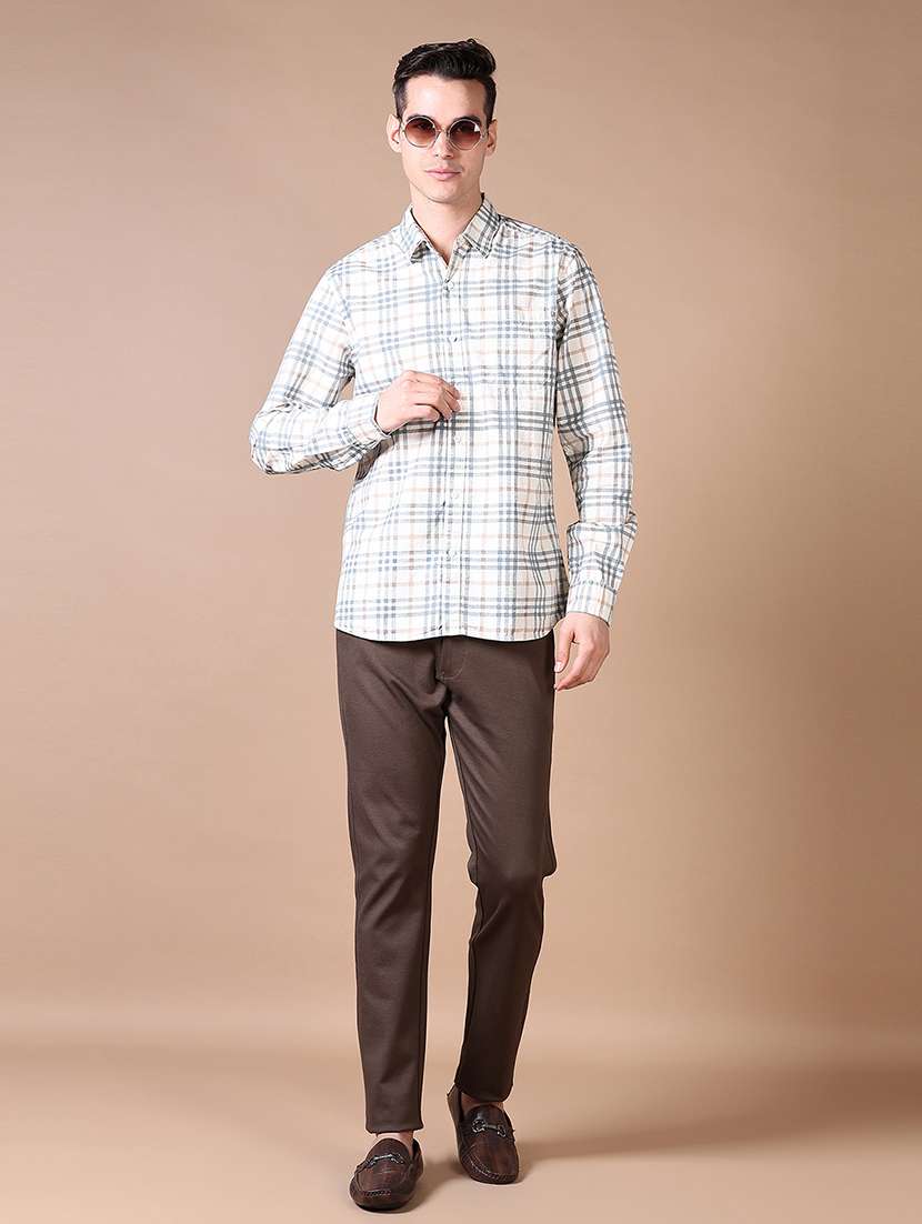 men checkered long sleeve casual shirt - 21634188 -  Standard Image - 4