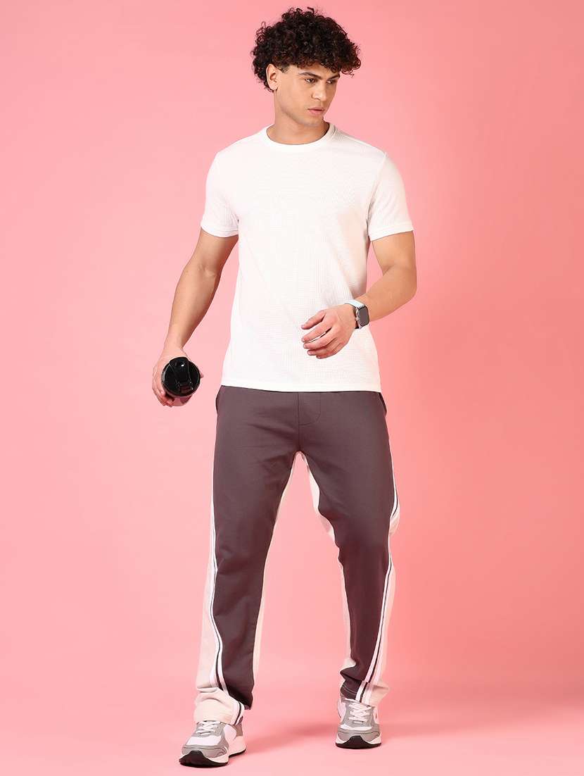men colo blocked ankle length track pant - 21634196 -  Standard Image - 4