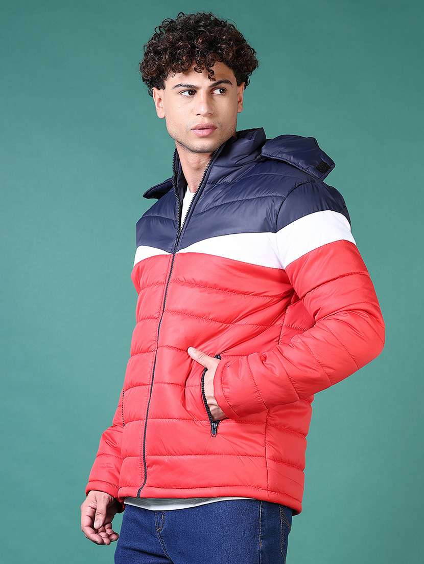 men color block long sleeve quilted jacket - 21634230 -  Standard Image - 1