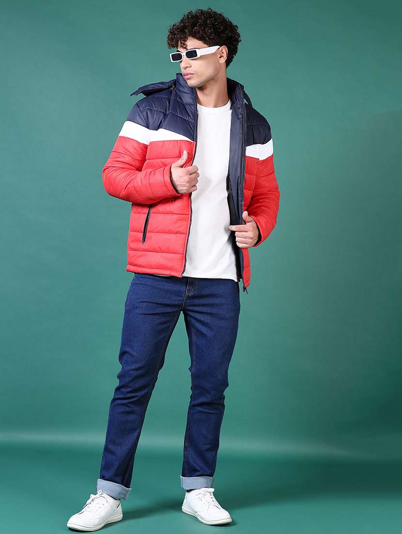 men color block long sleeve quilted jacket - 21634230 -  Standard Image - 4