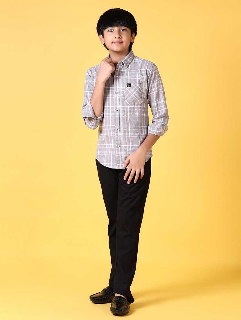 boys long sleeves checkered shirt - 21634436 - Standard Image - 4