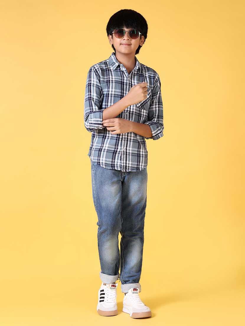 boys long sleeves checkered shirt - 21634438 - Standard Image - 4
