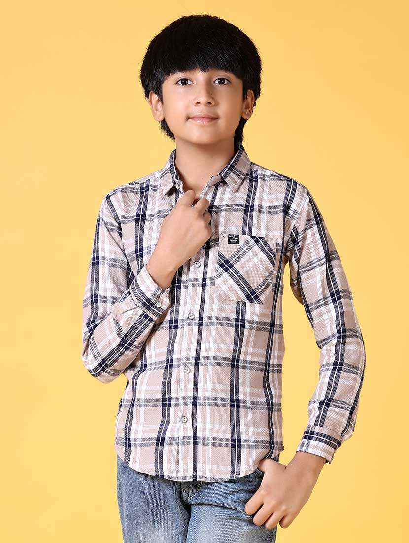 boys long sleeves checkered shirt