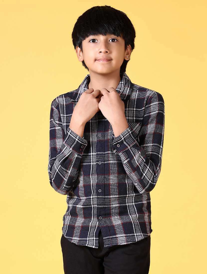 boys long sleeves checkered shirt