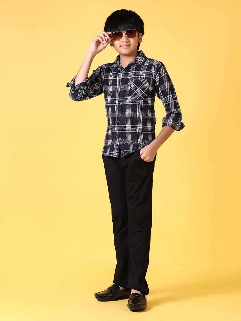 boys long sleeves checkered shirt - 21634443 -  Standard Image - 4