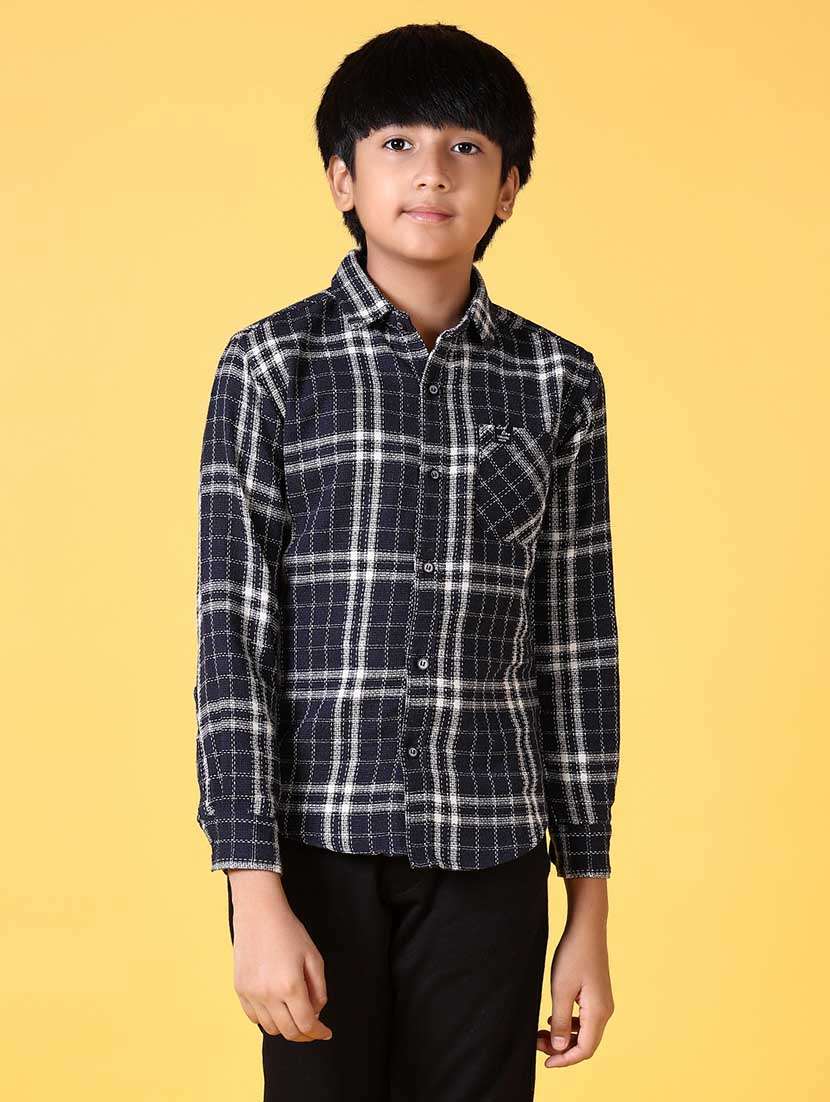 boys long sleeves checkered shirt