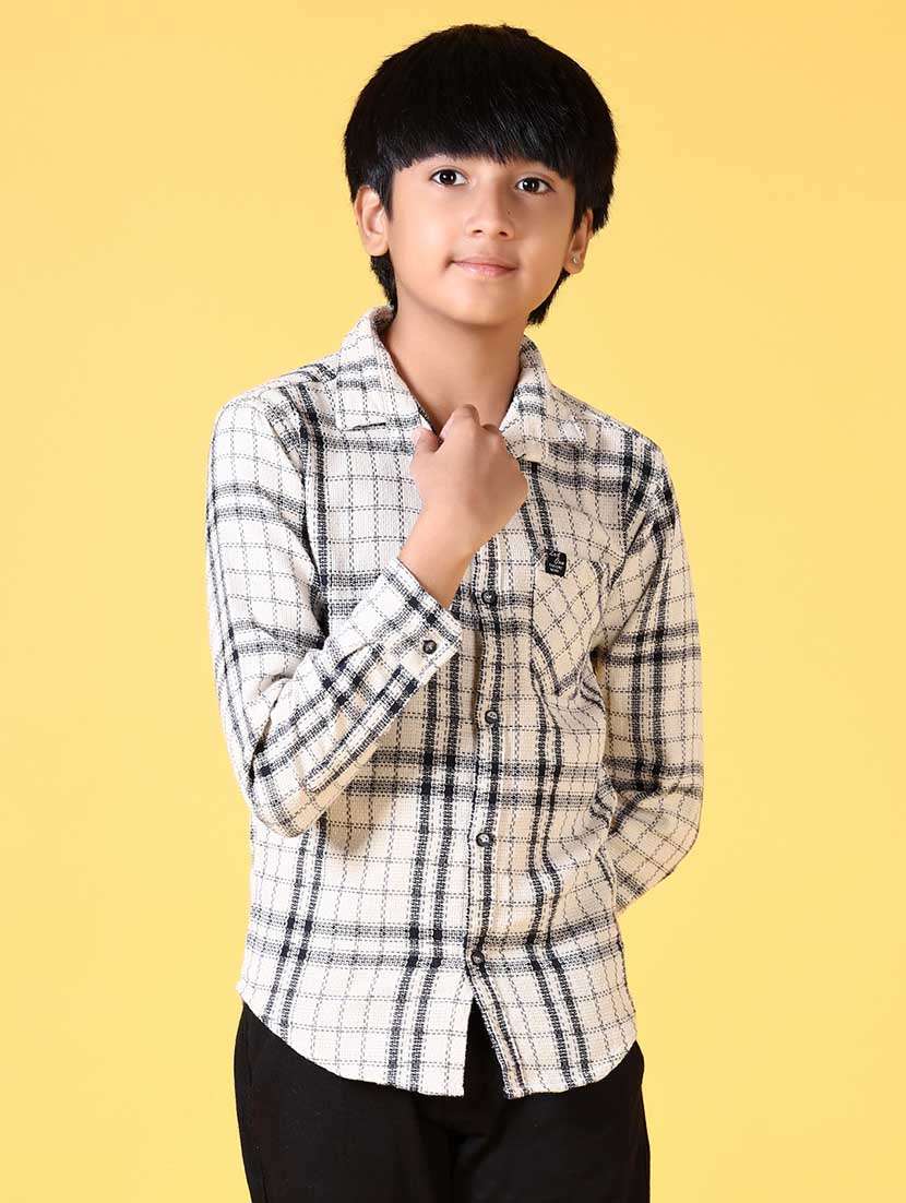 boys long sleeves checkered shirt
