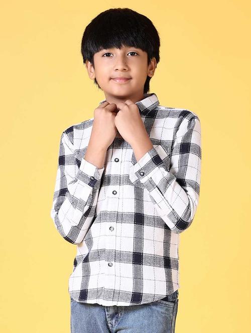 boys long sleeves checkered shirt - 21634448 - Standard Image - 0