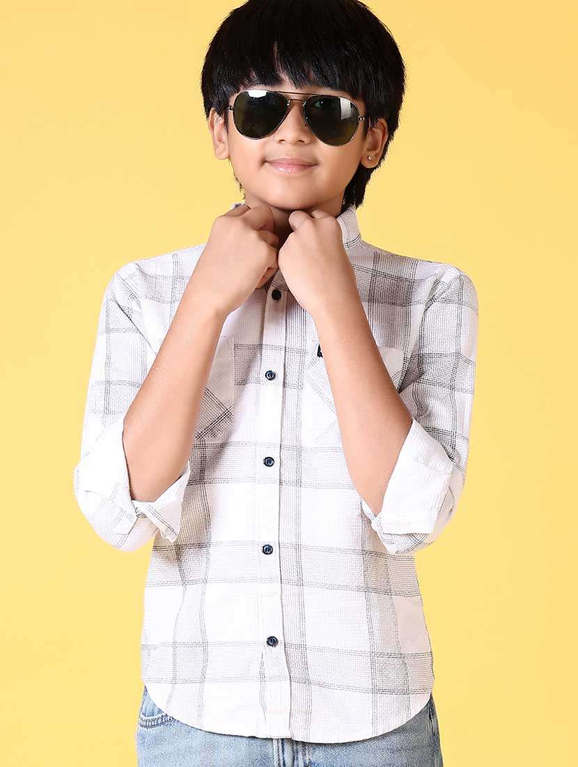 boys long sleeves checkered shirt - 21634452 -  Standard Image - 1