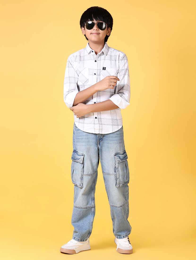 boys long sleeves checkered shirt - 21634452 -  Standard Image - 4