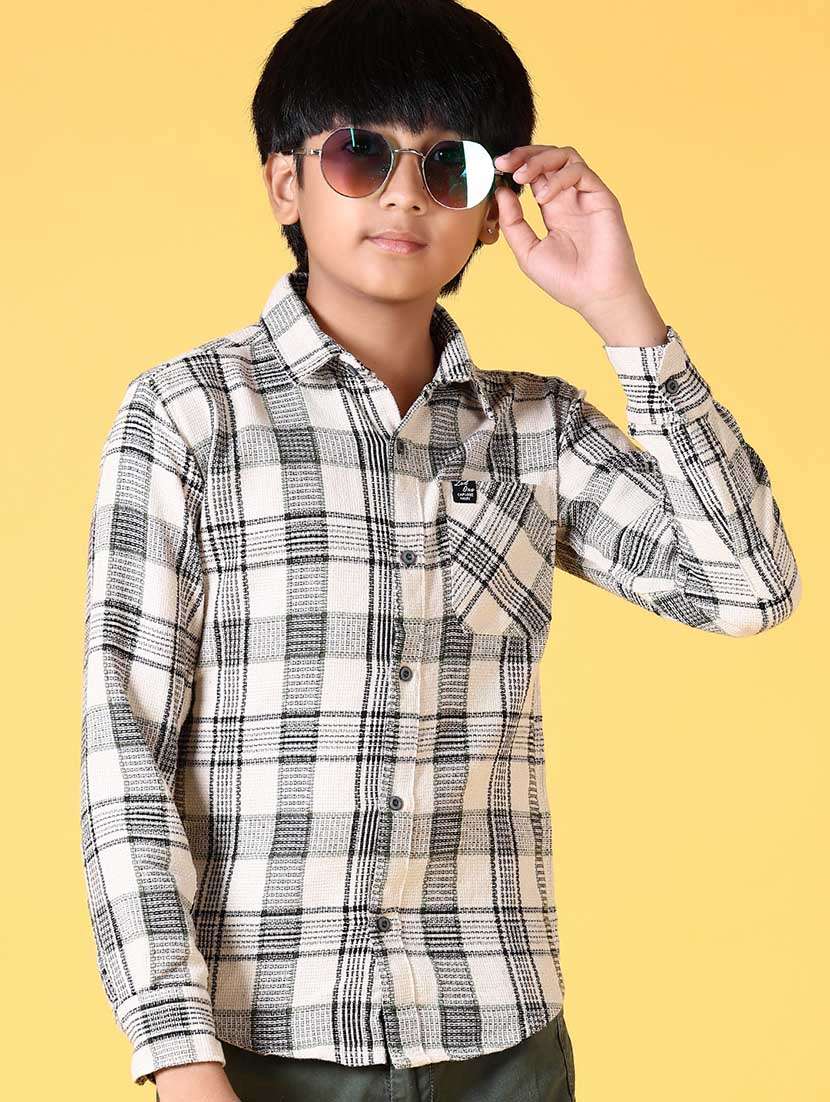 boys long sleeves checkered shirt - 21634455 -  Standard Image - 1