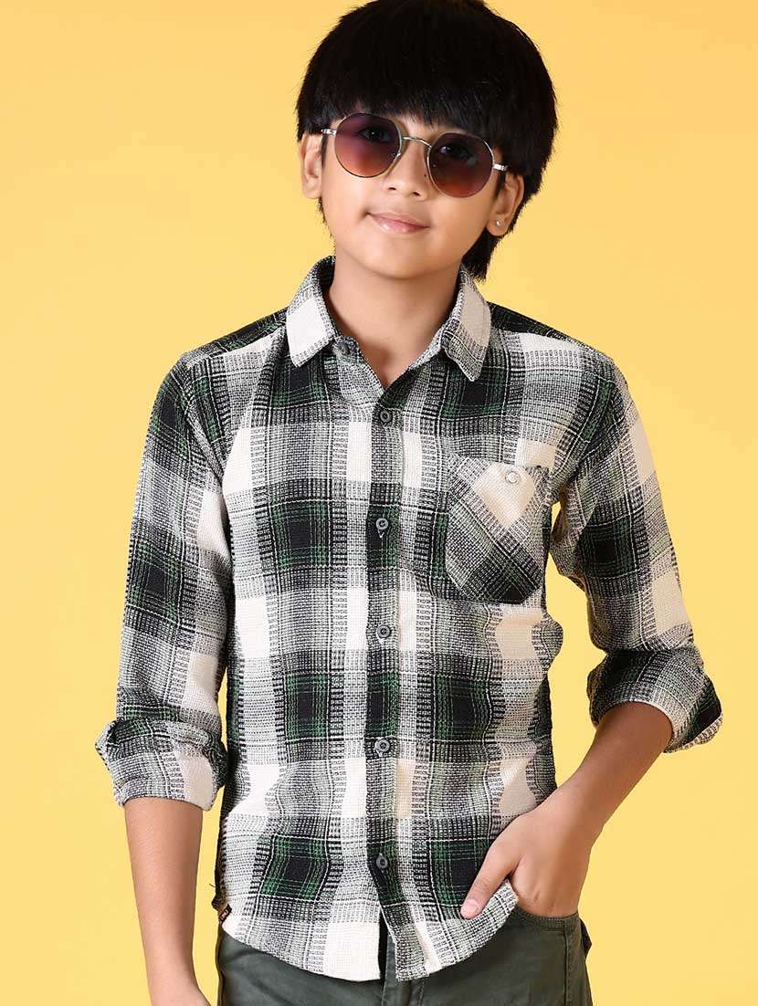 boys long sleeves checkered shirt - 21634456 -  Standard Image - 1