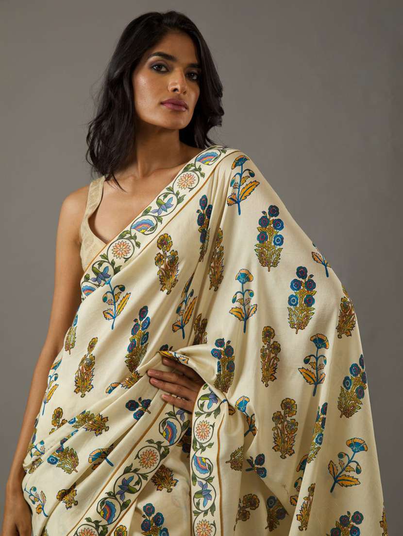 women floral printed saree with blouse - 21634490 - Standard Image - 1