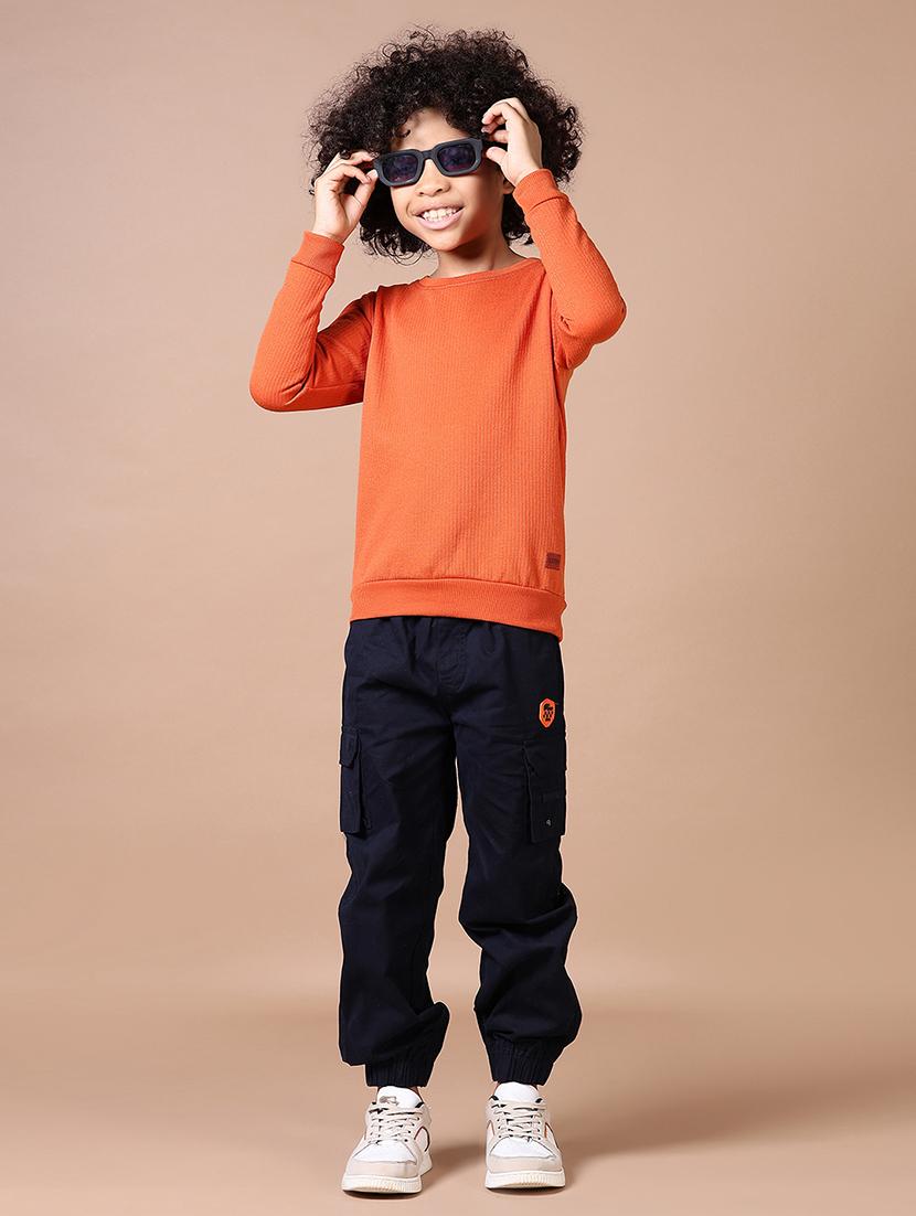 boys navy blue solid cargo - 21634629 - Standard Image - 4