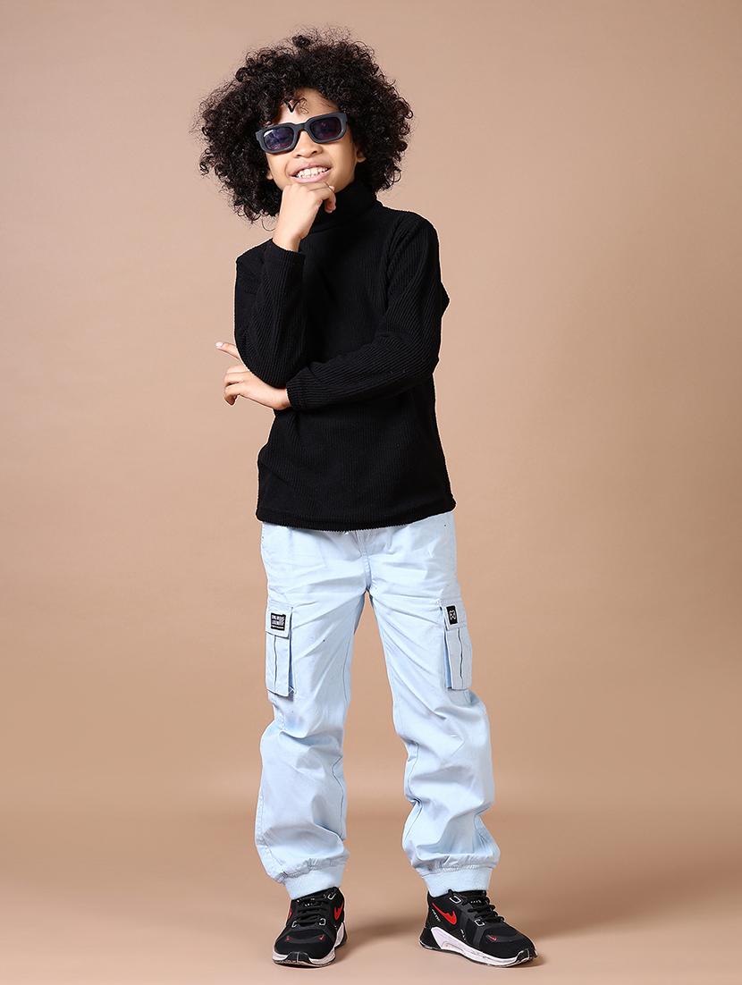 boys light blue solid cargo - 21634630 - Standard Image - 4