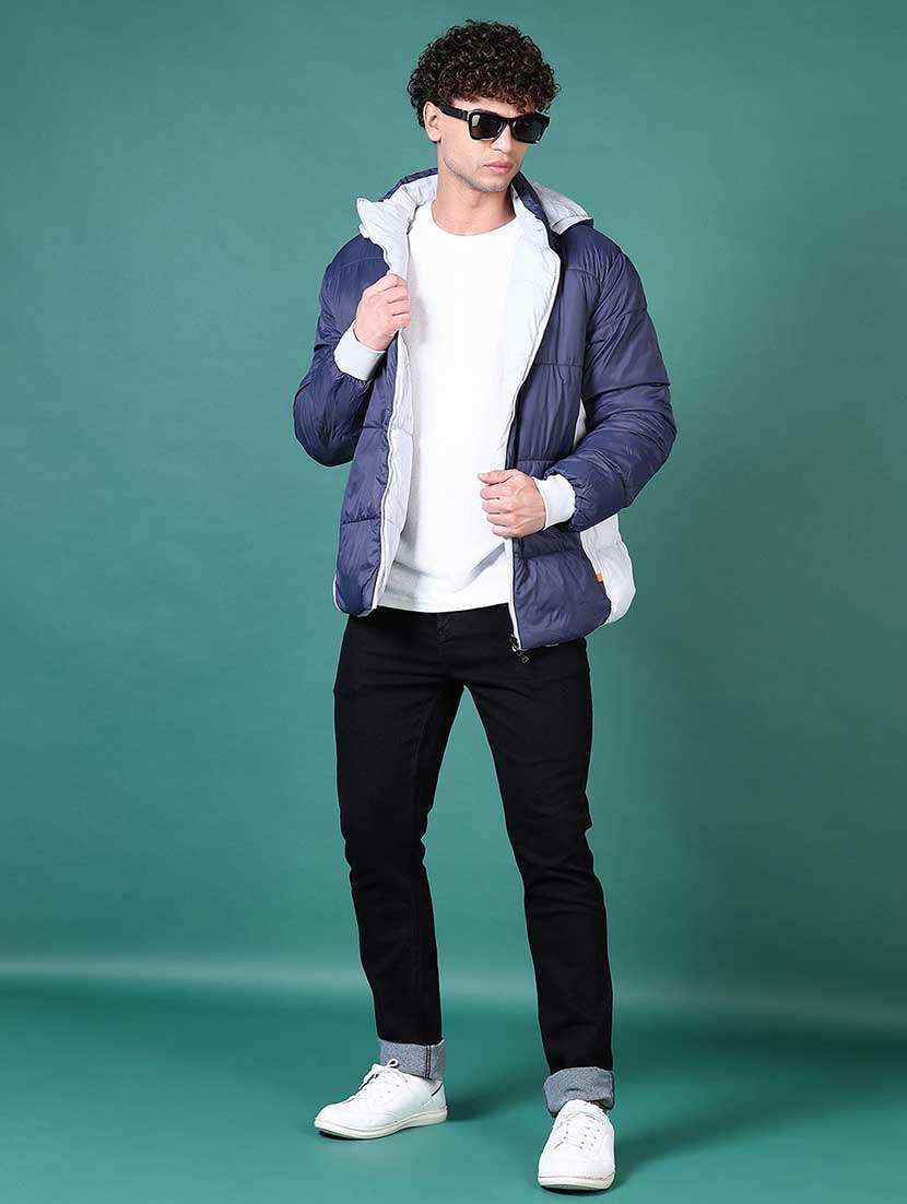 men solid reversible long sleeve puffer jacket - 21634653 -  Standard Image - 4