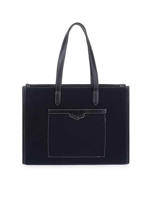 women black leatherette (pu) structured tote - 21634697 - Standard Image - 0