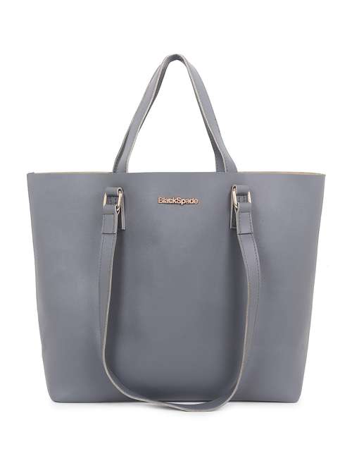 women solid leatherette (pu) structured tote - 21634708 - Standard Image - 0