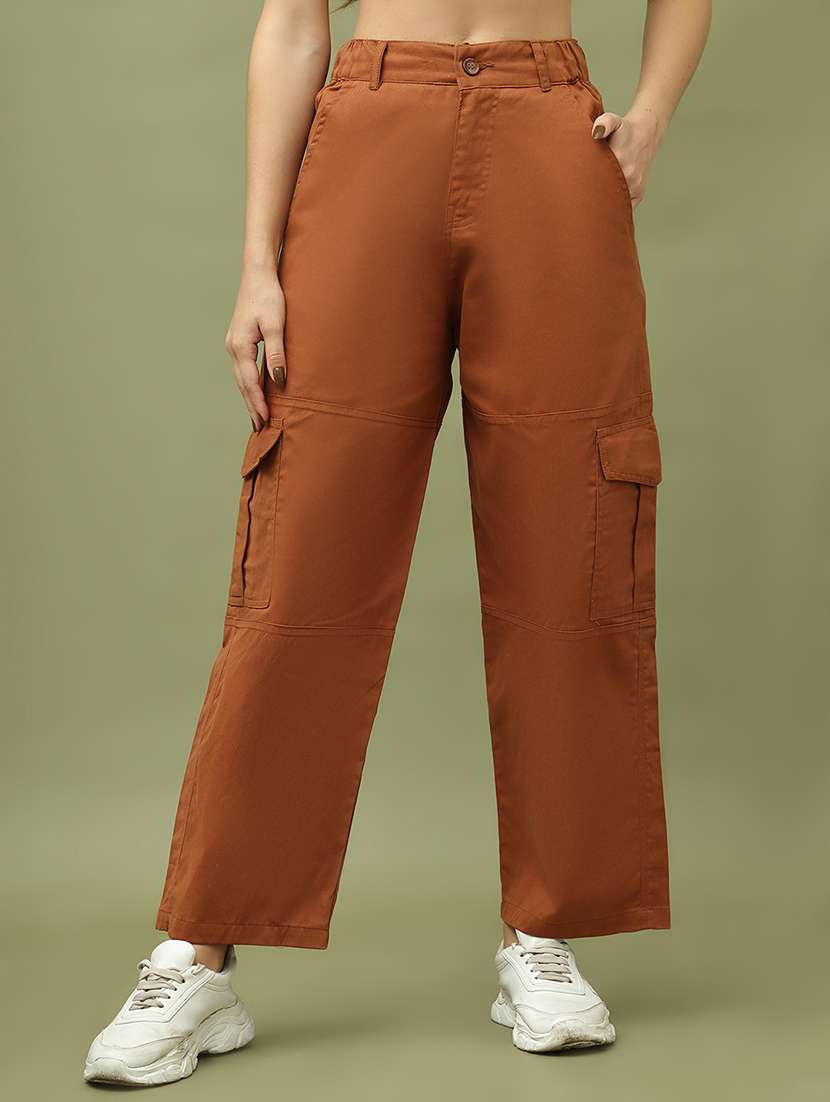 women solid high rise cargo
