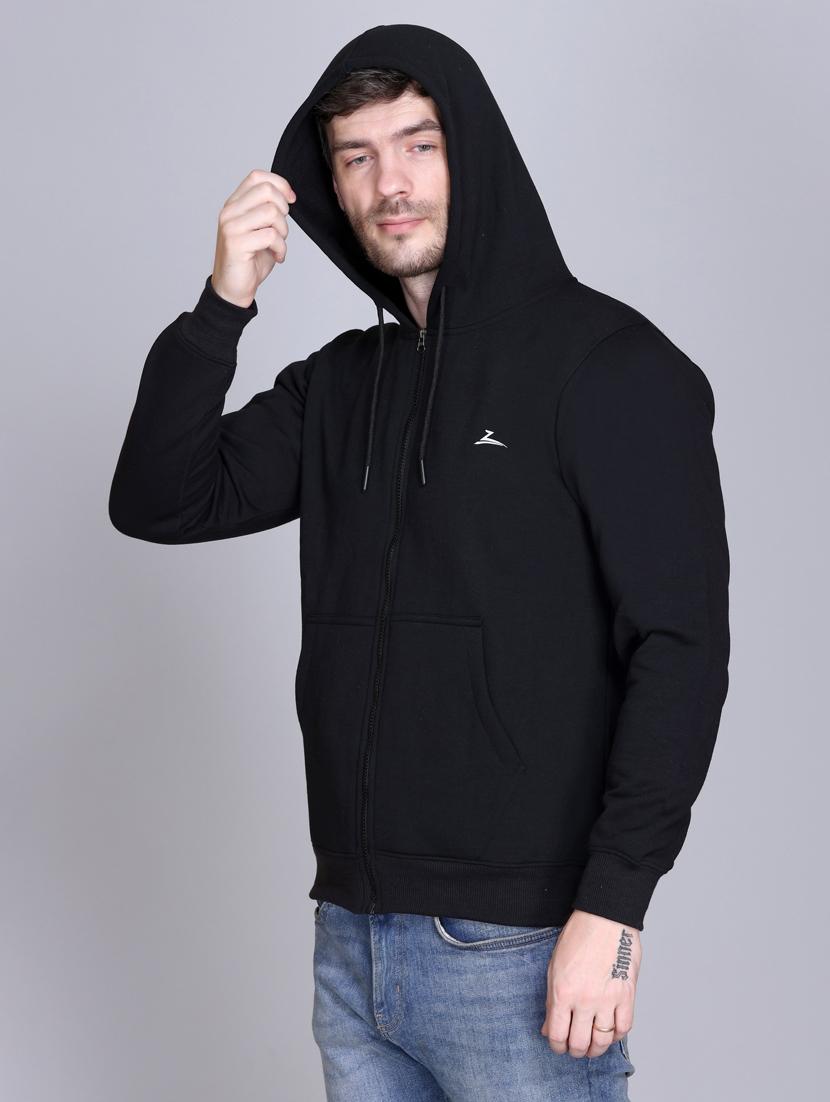 men solid long sleeve hooded sweatshirt - 21635007 - Standard Image - 1