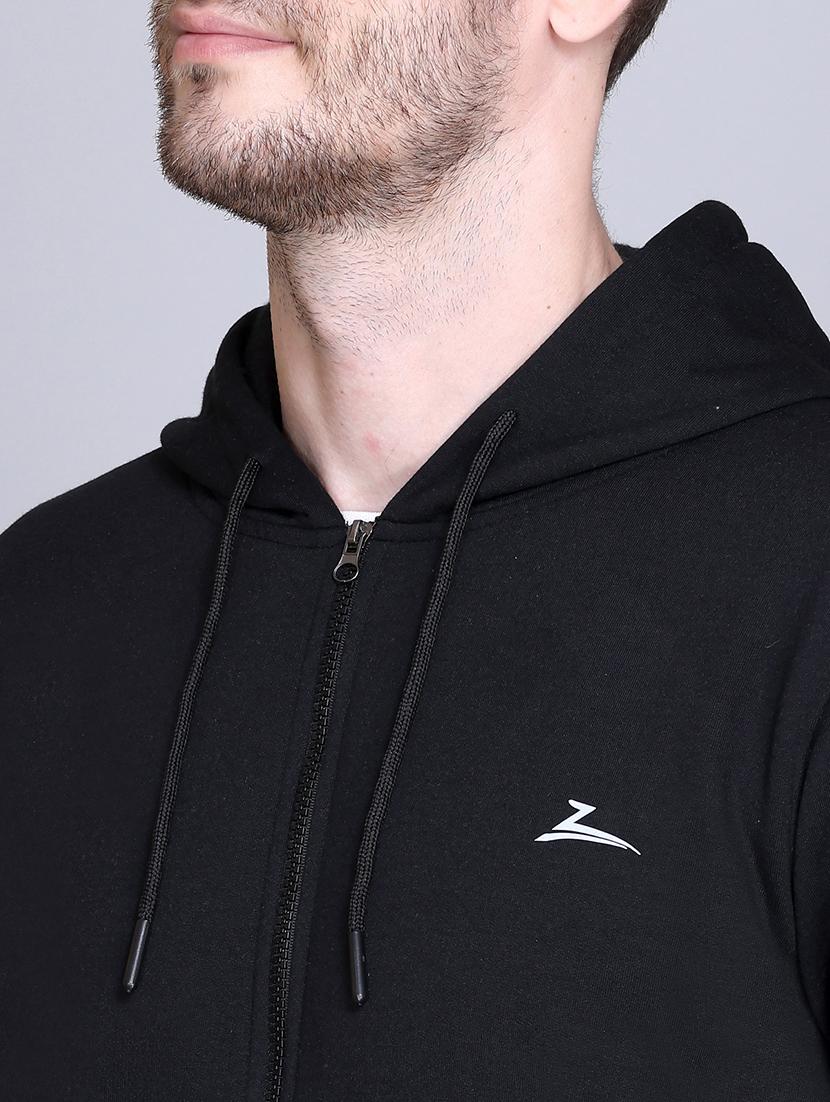 men solid long sleeve hooded sweatshirt - 21635007 - Standard Image - 4