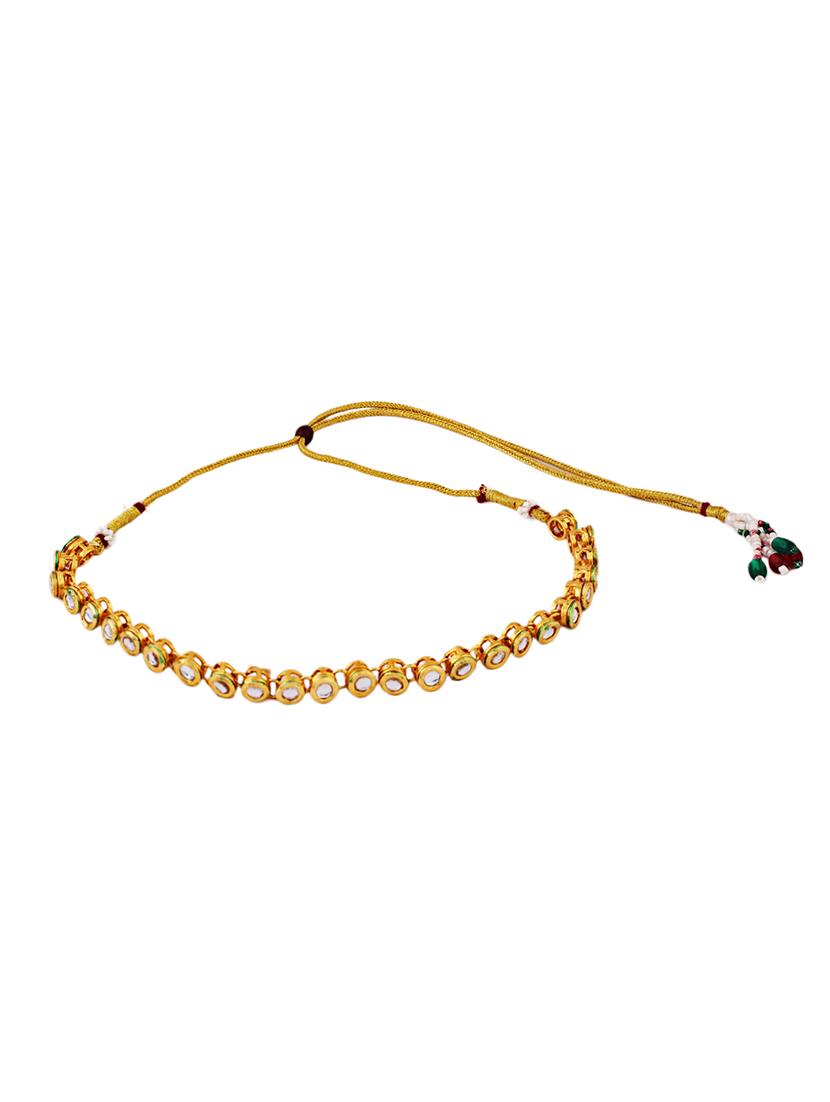 gold plated kundan studded neclkace with earrings - 21635040 - Standard Image - 1