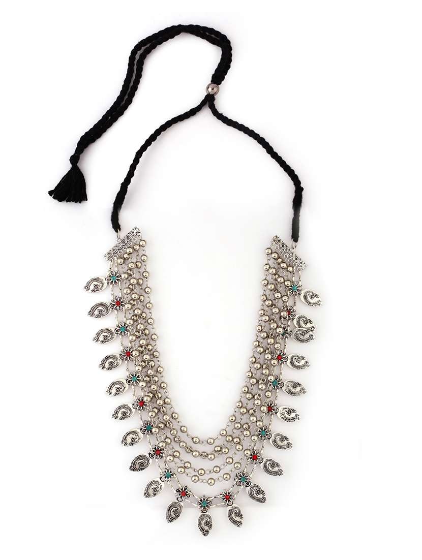 women oxidised elegant silver choker necklace  - 21635046 -  Standard Image - 1