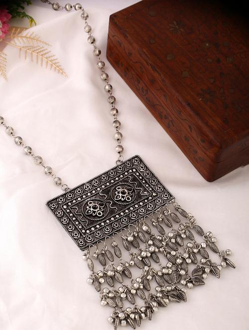women oxidised elegant silver necklace - 21635047 - Standard Image - 0