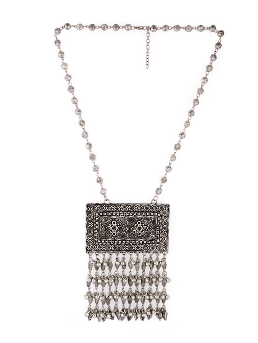 women oxidised elegant silver necklace - 21635047 - Standard Image - 1
