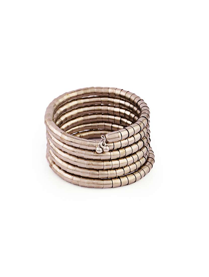 women silver brass spiral cuff bracelet - 21635053 -  Standard Image - 1