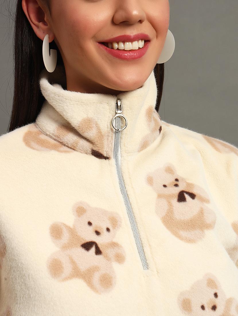 women printed high neck sweatshirt - 21635064 - Standard Image - 4