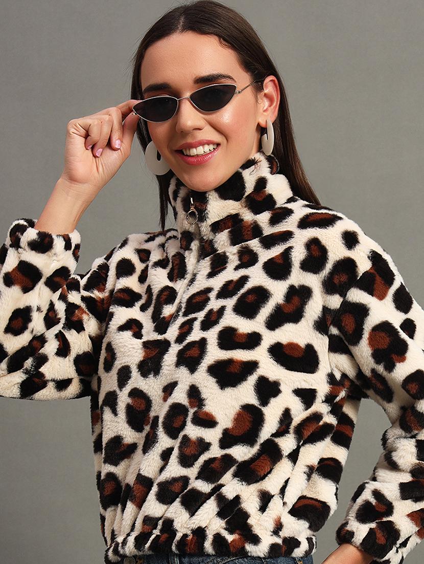 women long sleeves animal print sweatshirt - 21635065 - Standard Image - 1