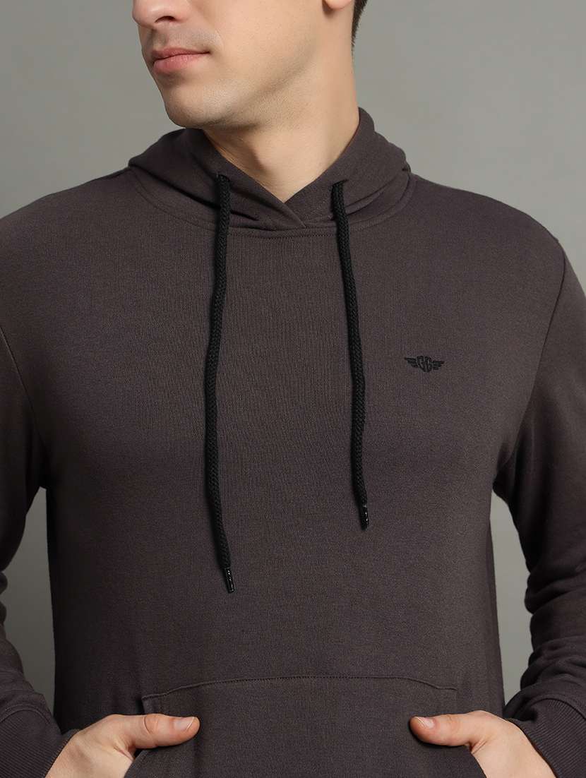 men long sleeve regular fit hooded sweatshirt - 21635090 -  Standard Image - 4