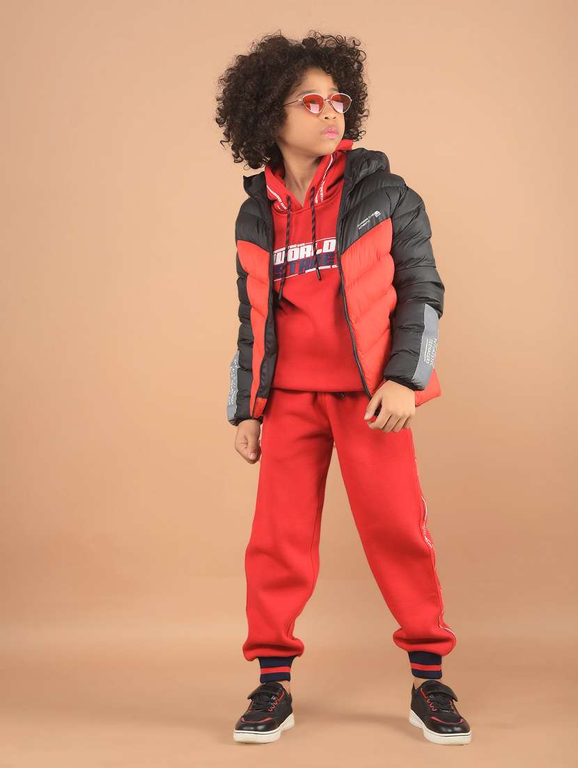 boys color block quilted hooded jacket - 21635449 -  Standard Image - 4