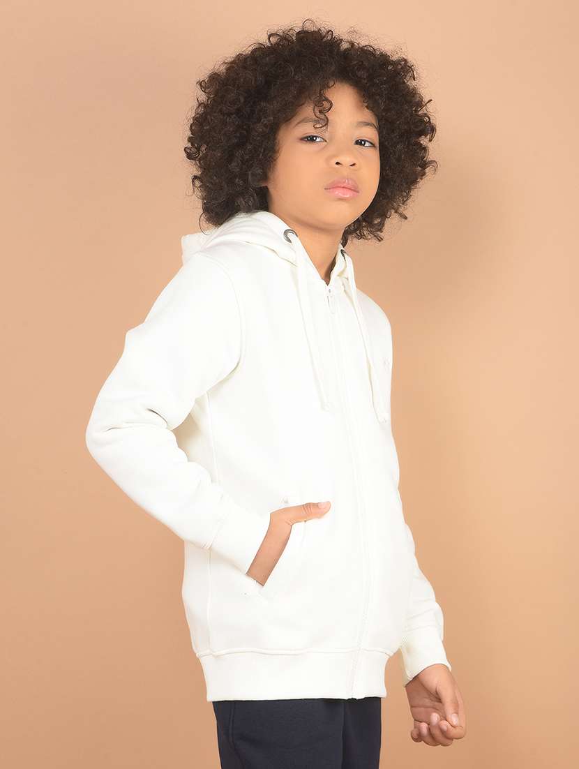 boys solid long sleeve hooded sweatshirt - 21635474 -  Standard Image - 1