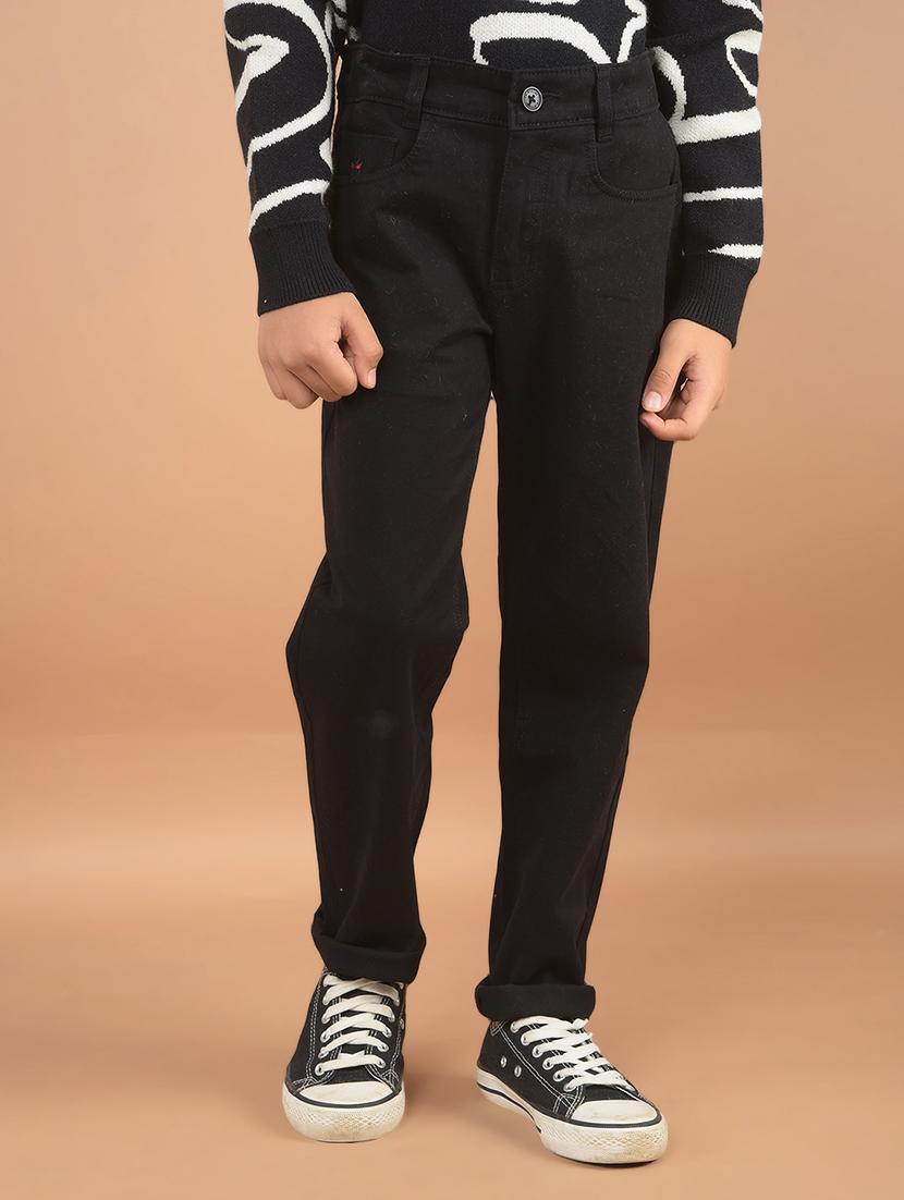 boys plain mid rise chinos trouser