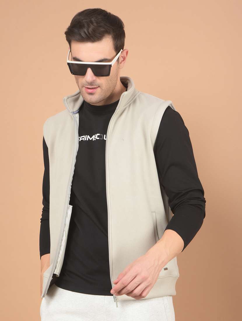 men grey solid sleeveless sweatshirt - 21635511 -  Zoom Image - 0