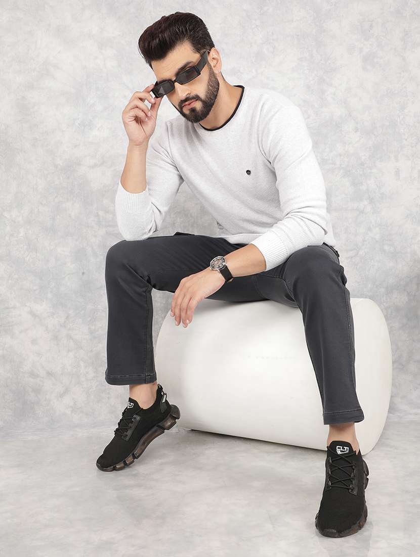 men solid long sleeve pullover - 21635512 -  Standard Image - 4