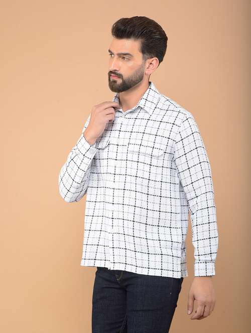 men checkered long sleeve casual shirt - 21635516 - Standard Image - 0