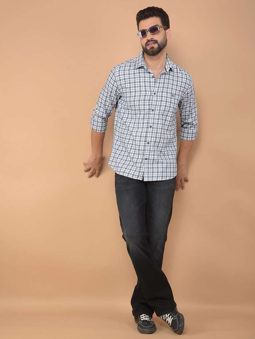 men checkered long sleeve casual shirt - 21635518 -  Standard Image - 4