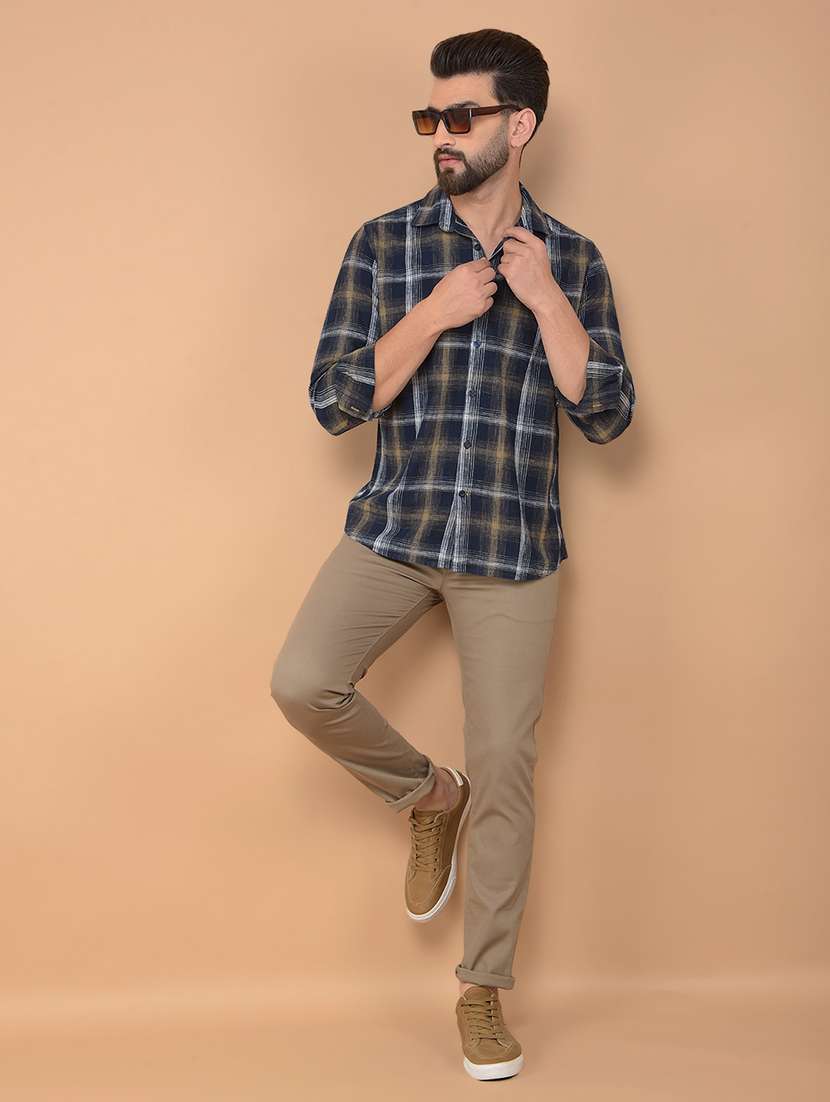 men checkered long sleeve casual shirt - 21635520 -  Standard Image - 4