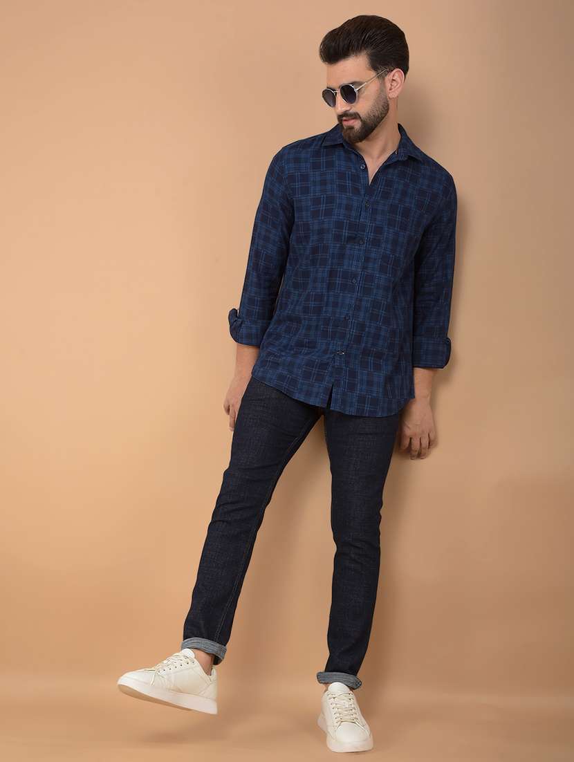 men checkered long sleeve casual shirt - 21635524 -  Standard Image - 4