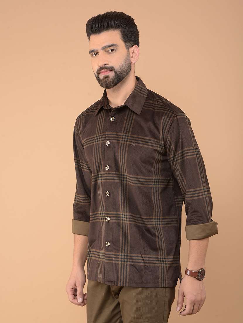 men checkered long sleeve casual shirt - 21635526 -  Standard Image - 1
