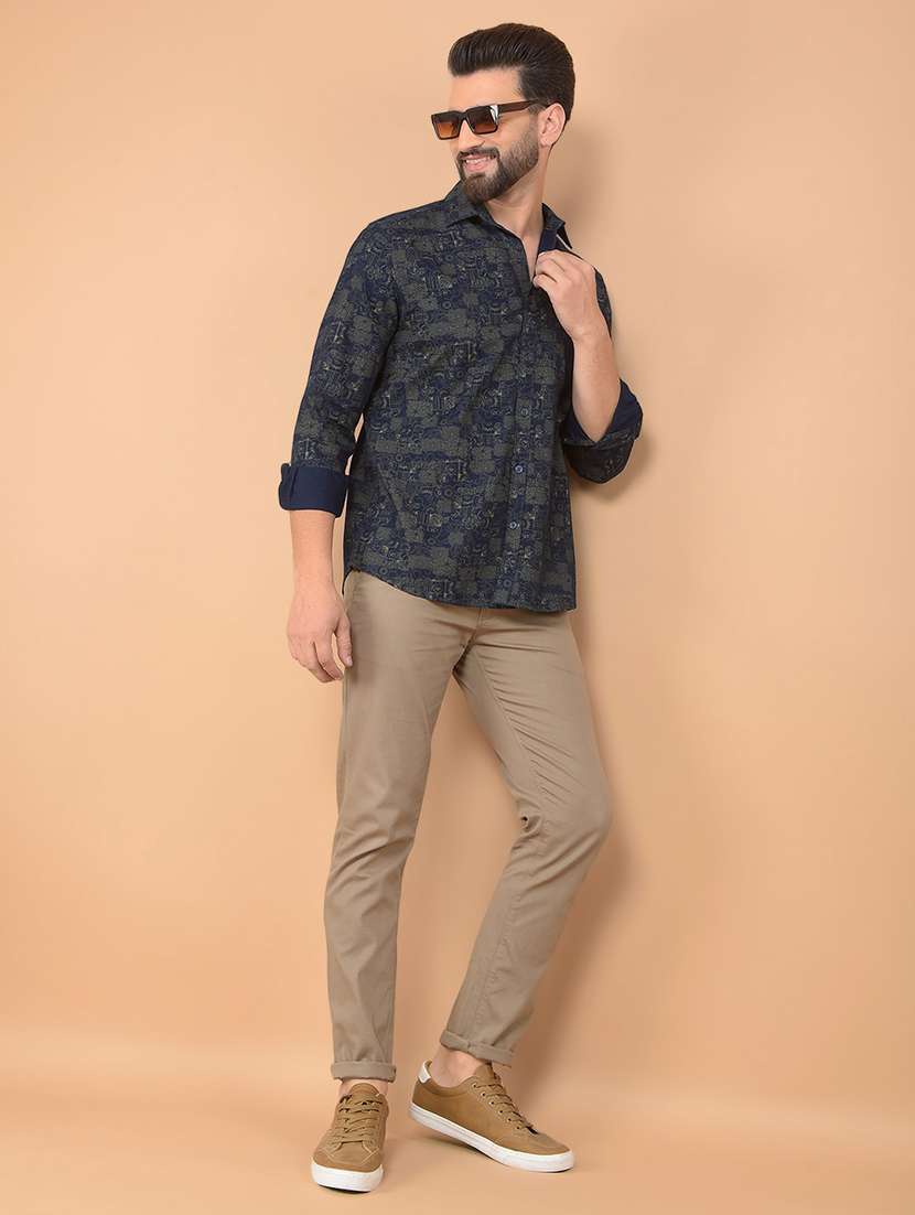 men long sleeves printed casual shirt - 21635529 -  Standard Image - 4