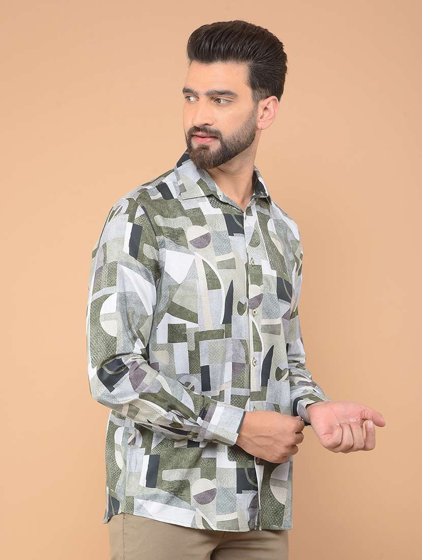 men printed long sleeve casual shirt - 21635598 -  Standard Image - 1