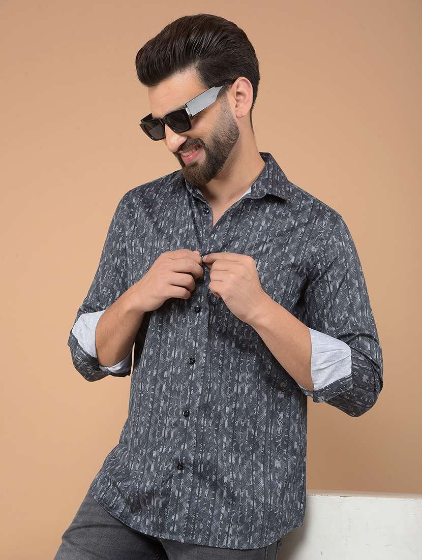 men long sleeves printed casual shirt - 21635601 -  Standard Image - 1