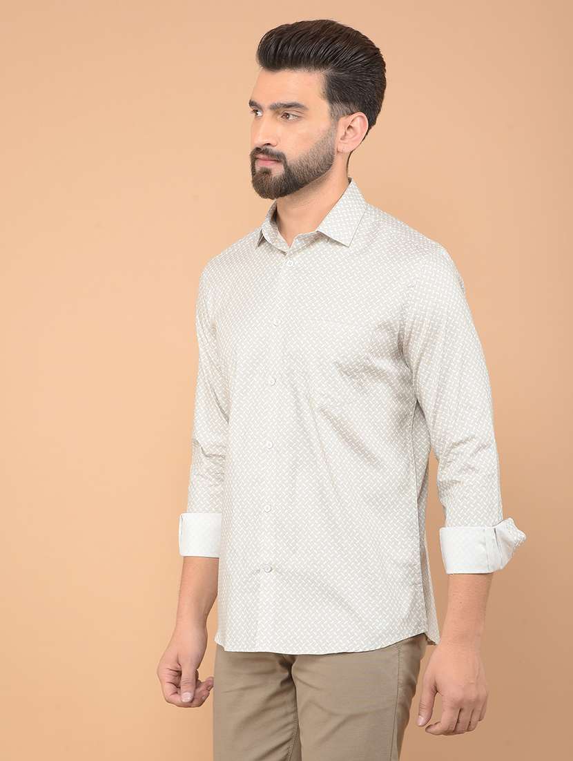men long sleeves printed casual shirt - 21635614 -  Standard Image - 1