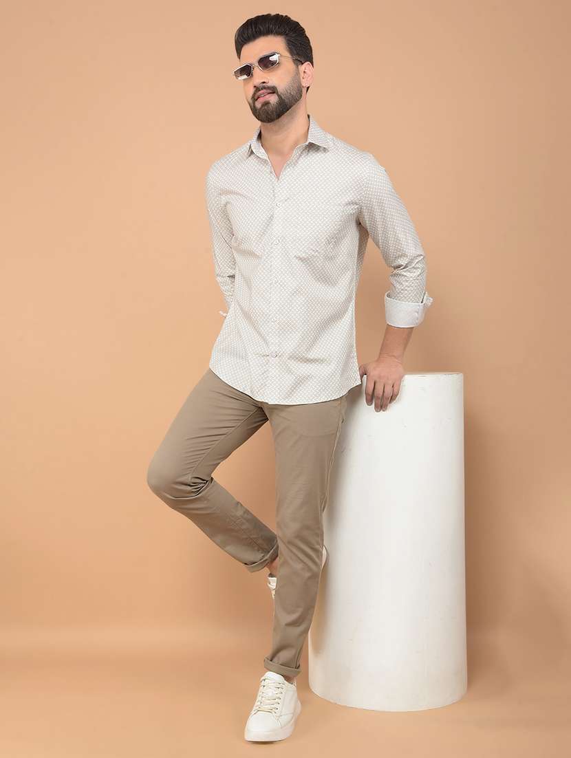 men long sleeves printed casual shirt - 21635614 -  Standard Image - 4